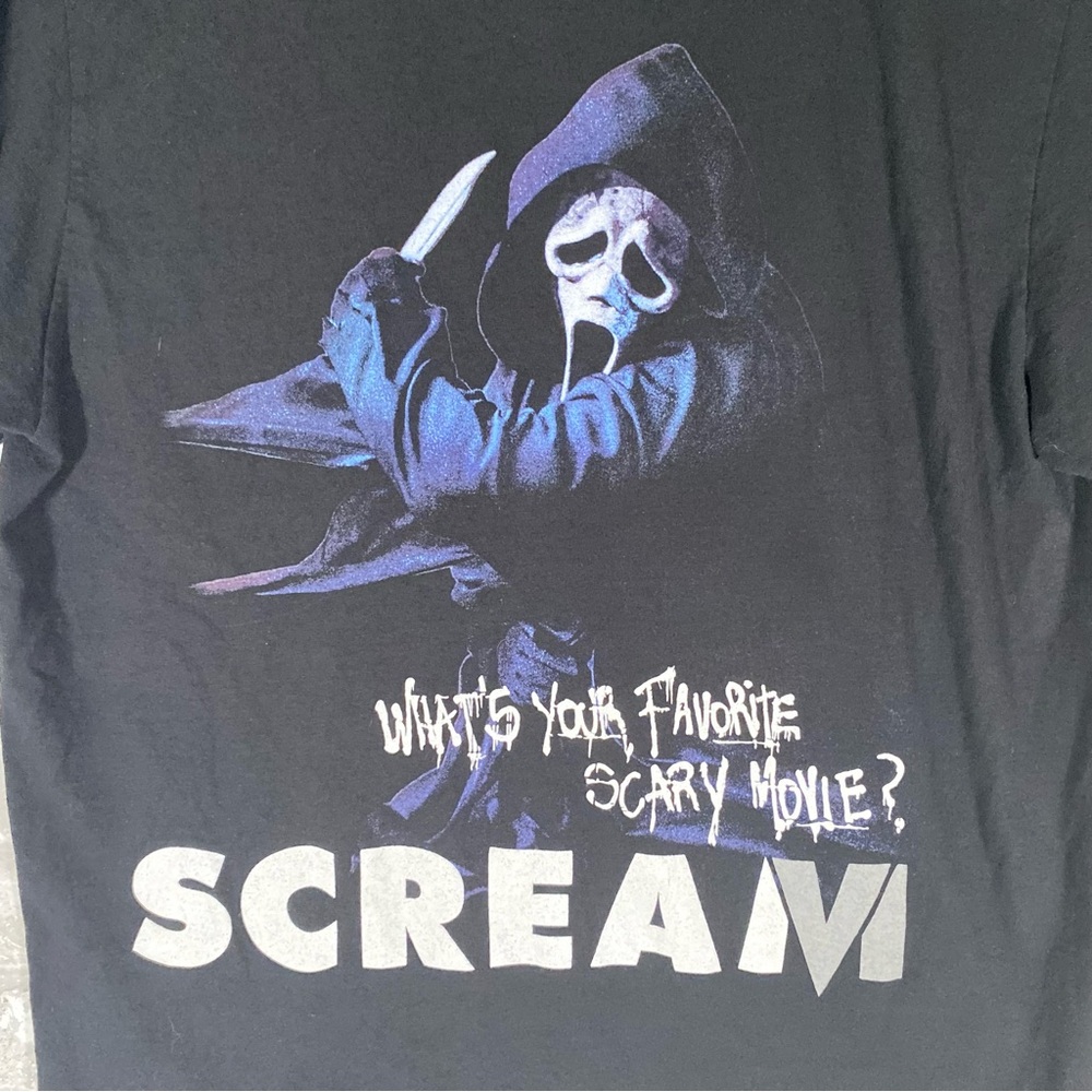 scream what your favorite scary movie ghost face t shirt men’s size large unisex - Picture 2 of 5